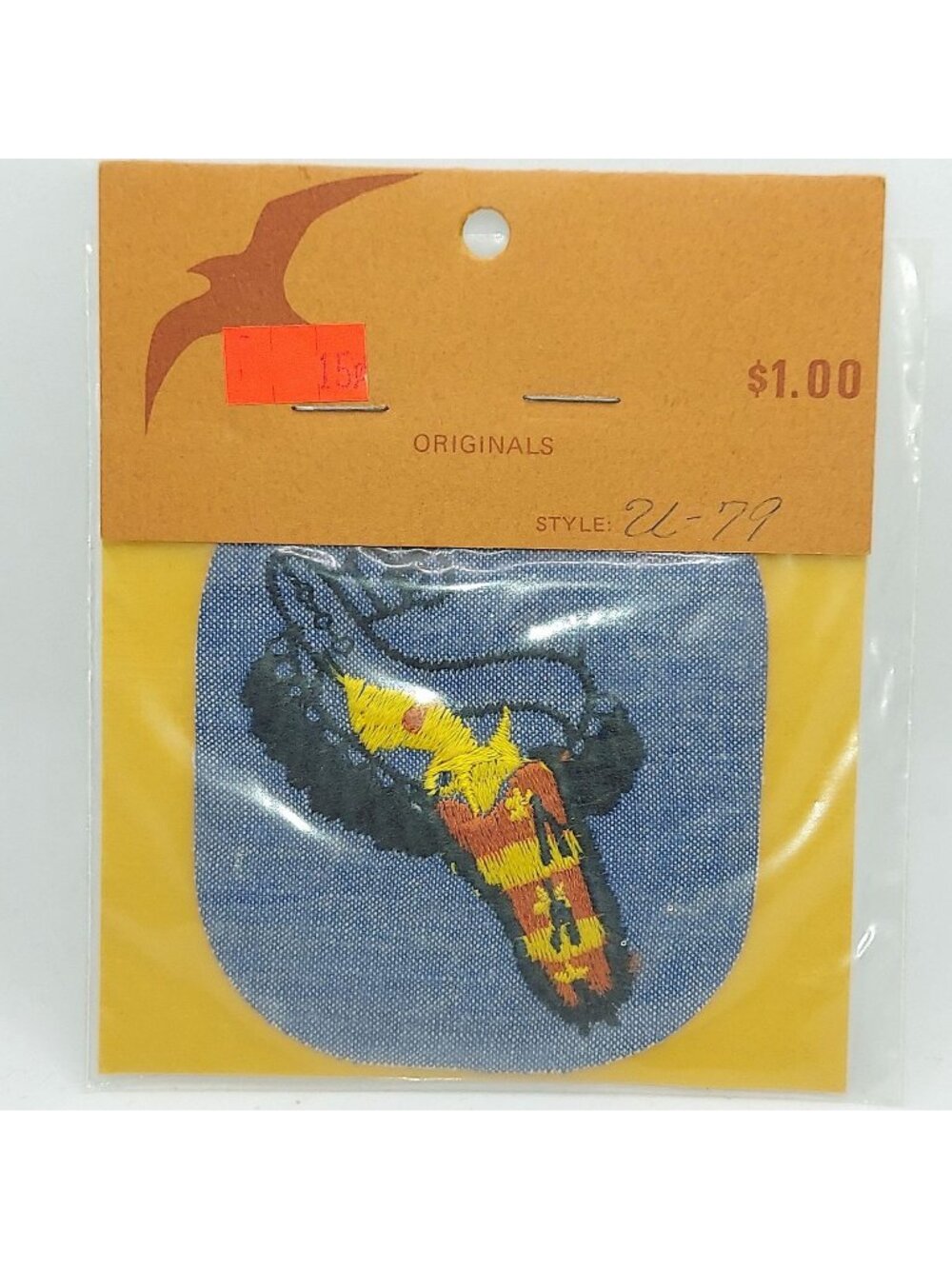 Vintage Cowboy Gun Holster Denim Patch New Old Stock NOS Western Cowboycore